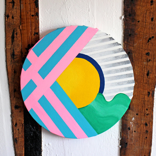 Abstract Circle #1, Painting on Round Canvas