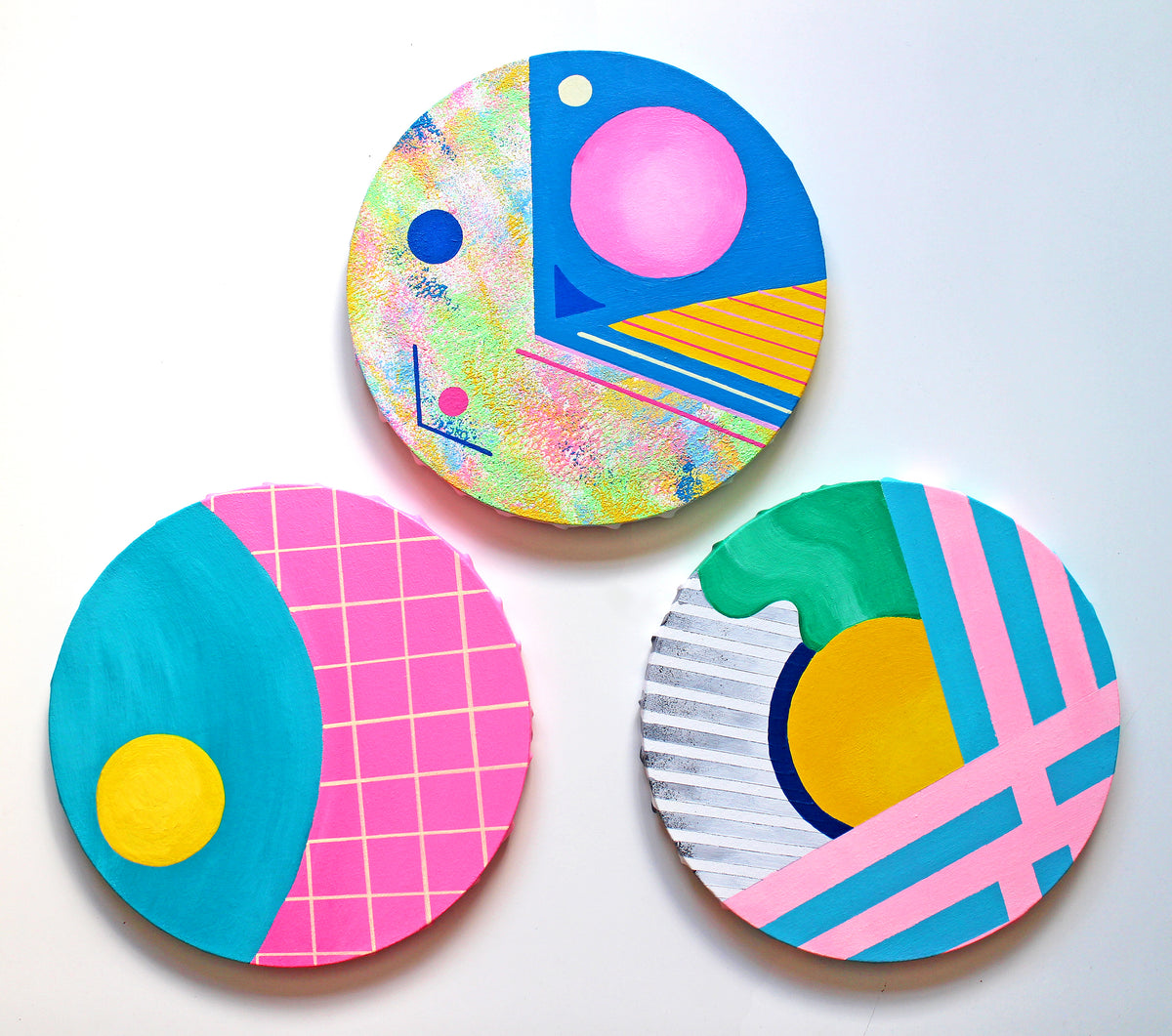 Abstract Circle #1, Painting on Round Canvas