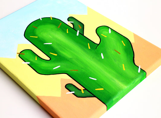 Cactus Number Two Pop Art Painting on Canvas