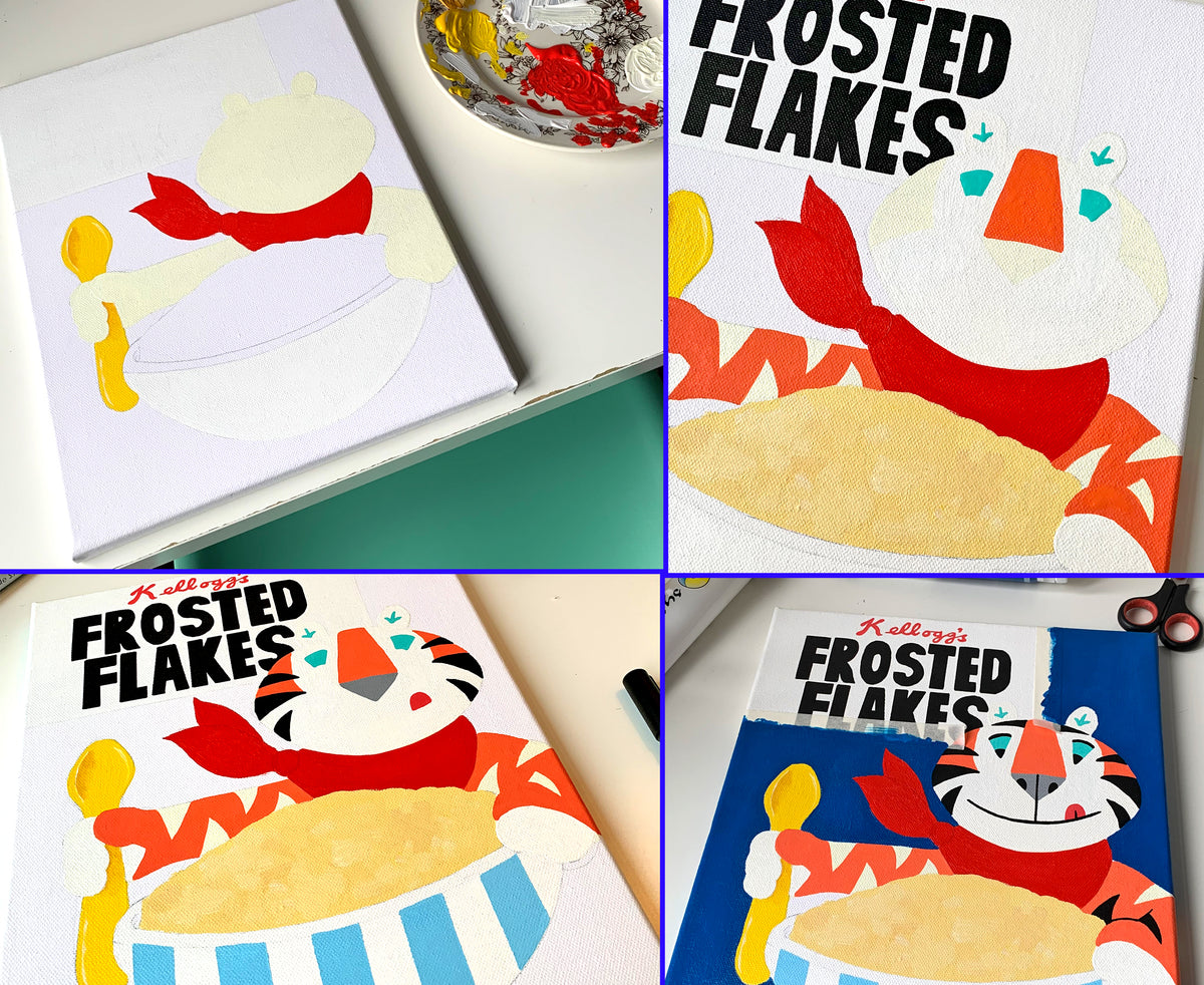 Frosties Vintage Breakfast Cereal Box Pop Art Painting on Canvas