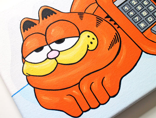 Garfield Phone Pop Art Painting on Canvas