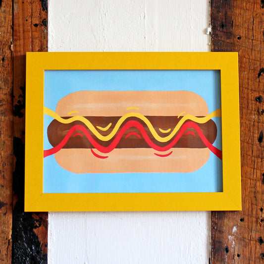 Hot Dog Pop Art Painting on A5 Paper