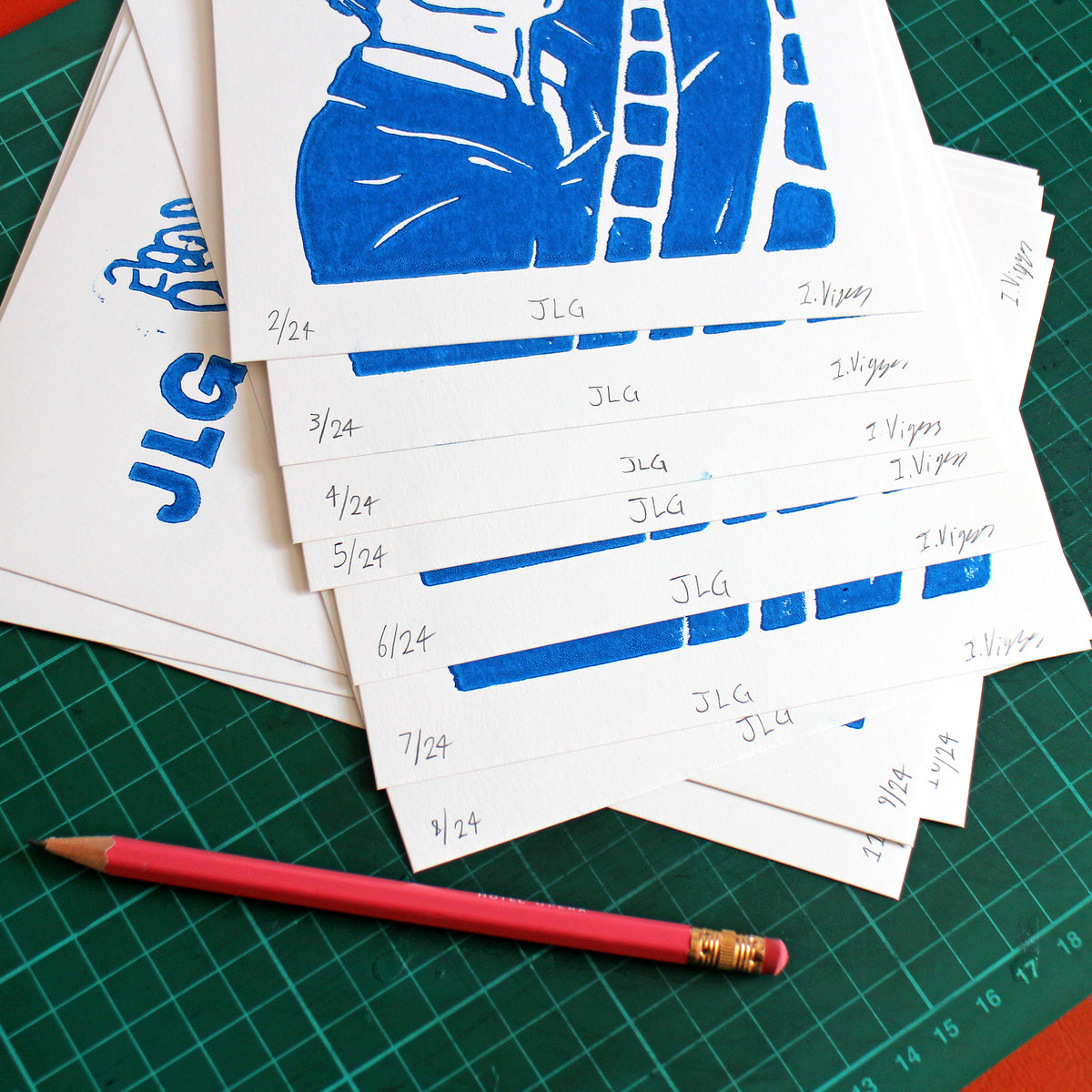 Jean-Luc Godard Handmade Linocut Print