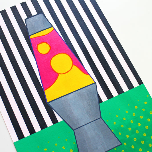 Lava Lamp #2 Pop Art Painting on A4 Paper