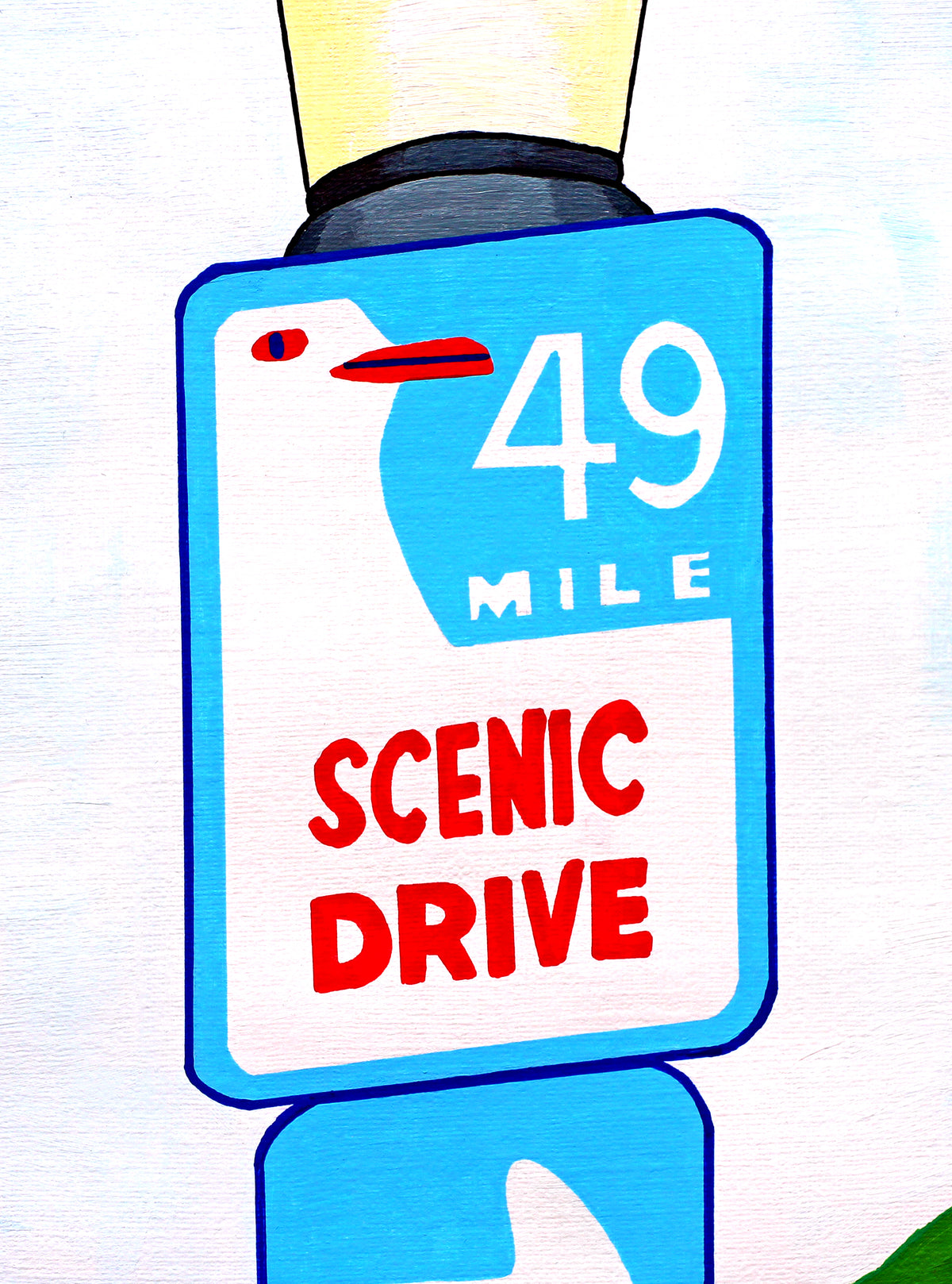 San Francisco Scenic Drive Sign Painting on A3 Paper