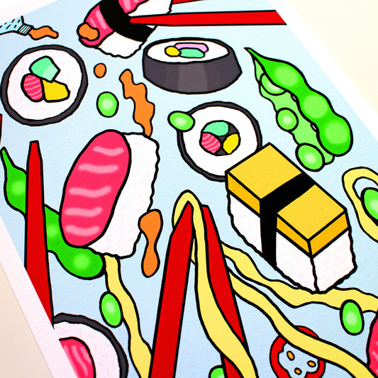 Sushi Japanese Food Art Print - Limited Edition of 10