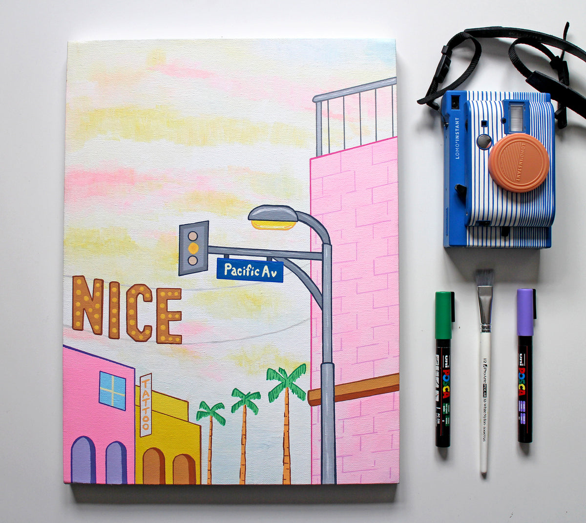 Venice Beach Street Corner - Painting on Canvas