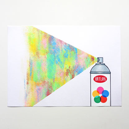 Spray Paint Graffiti Can Pop Art Painting On Unframed A3 Paper