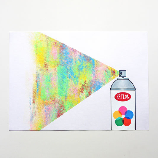 Spray Paint Graffiti Can Pop Art Painting On Unframed A3 Paper