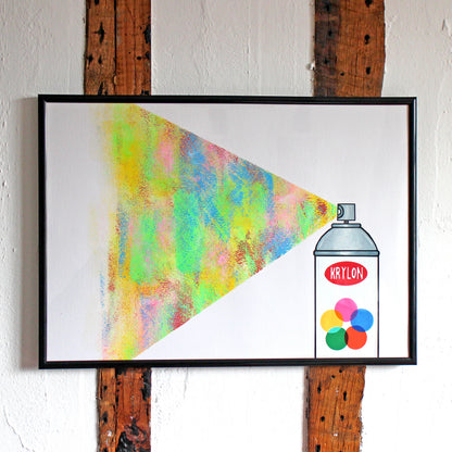 Spray Paint Graffiti Can Pop Art Painting On Unframed A3 Paper