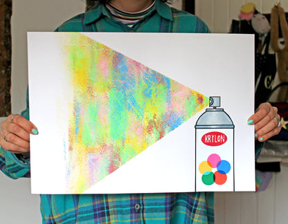 Spray Paint Graffiti Can Pop Art Painting On Unframed A3 Paper