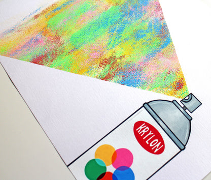 Spray Paint Graffiti Can Pop Art Painting On Unframed A3 Paper