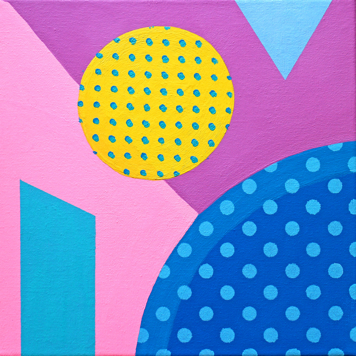 Abstract 5 Dots & Loops Painting on Canvas