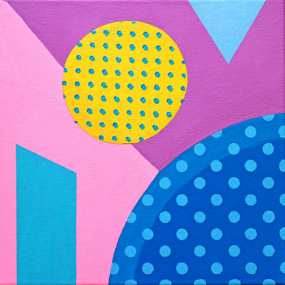 Abstract 5 Dots & Loops Painting on Canvas