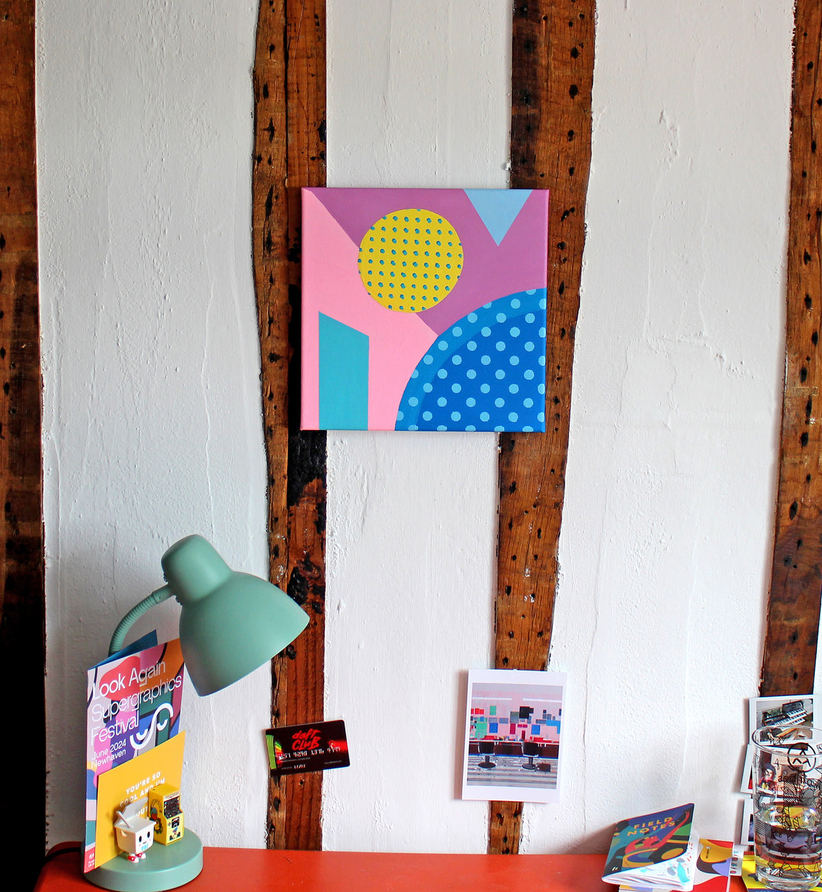 Abstract 5 Dots & Loops Painting on Canvas