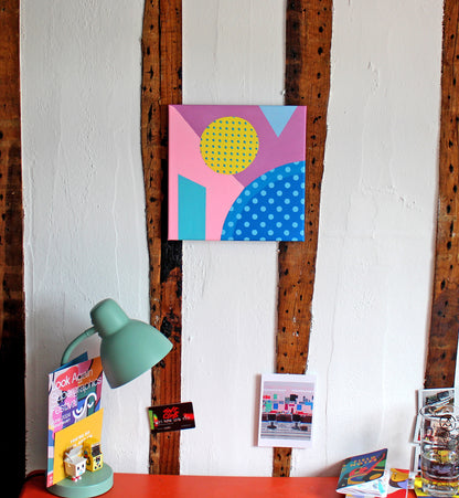 Abstract 5 Dots & Loops Painting on Canvas