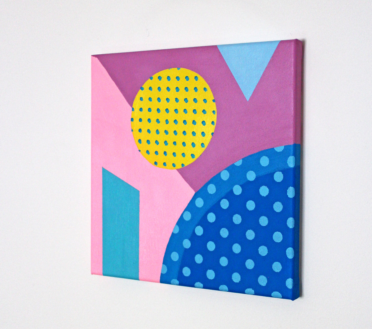 Abstract 5 Dots & Loops Painting on Canvas