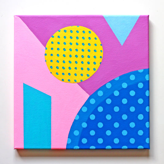 Abstract 5 Dots & Loops Painting on Canvas