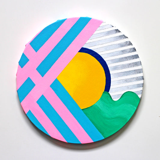 Abstract Circle #1, Painting on Round Canvas