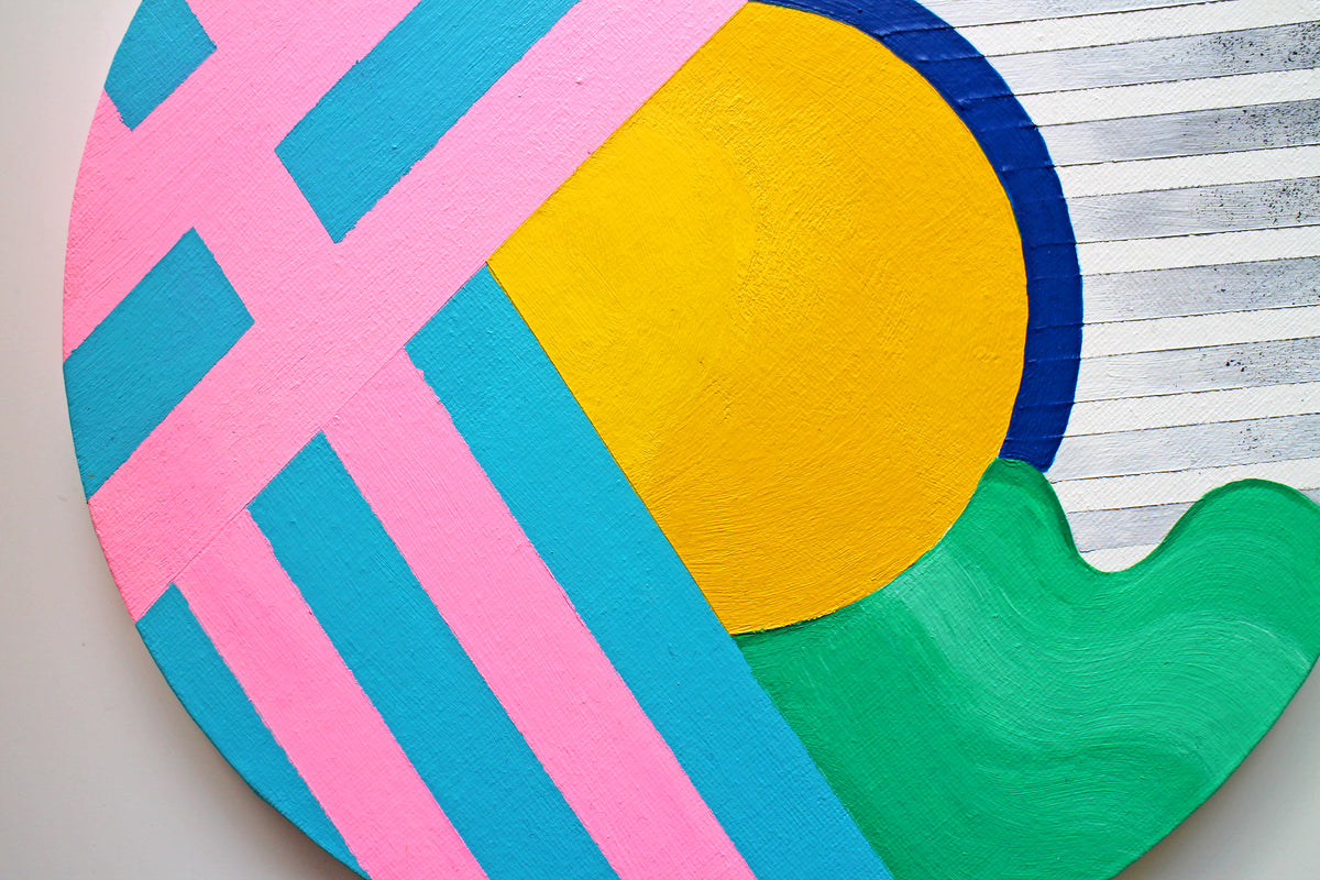 Abstract Circle #1, Painting on Round Canvas