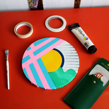 Abstract Circle #1, Painting on Round Canvas