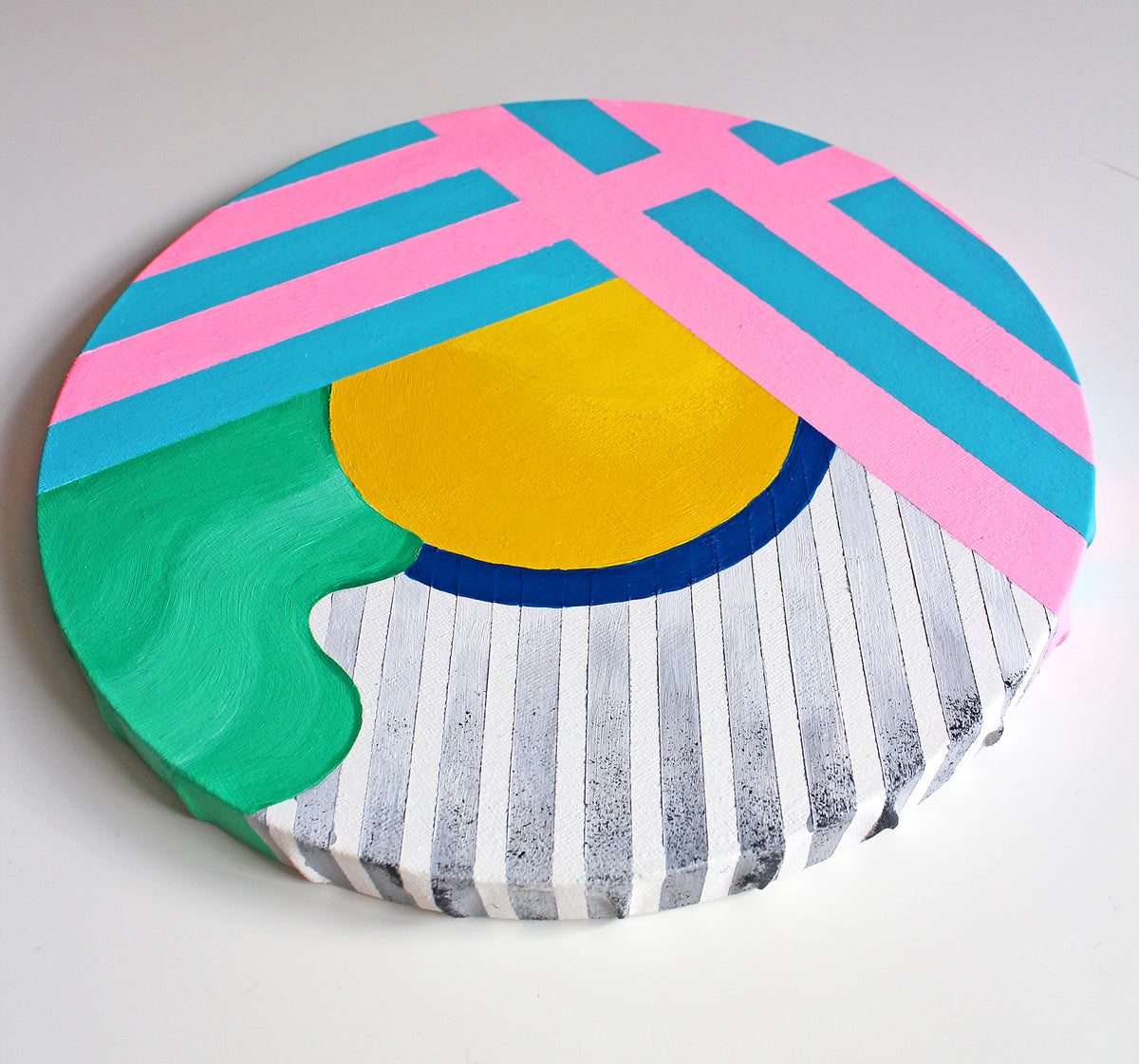 Abstract Circle #1, Painting on Round Canvas
