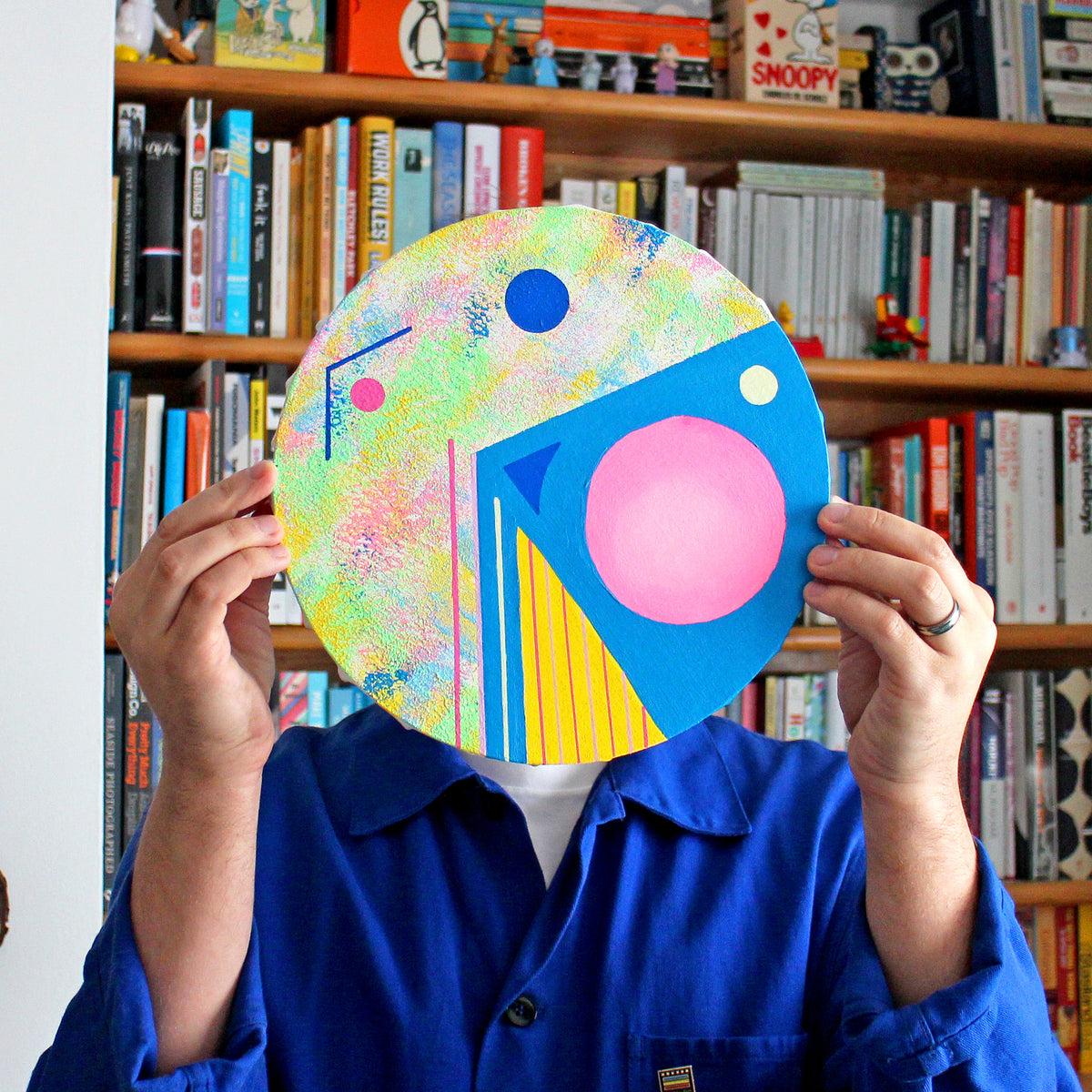 Abstract Circle #2, Abstract Painting on Round Canvas