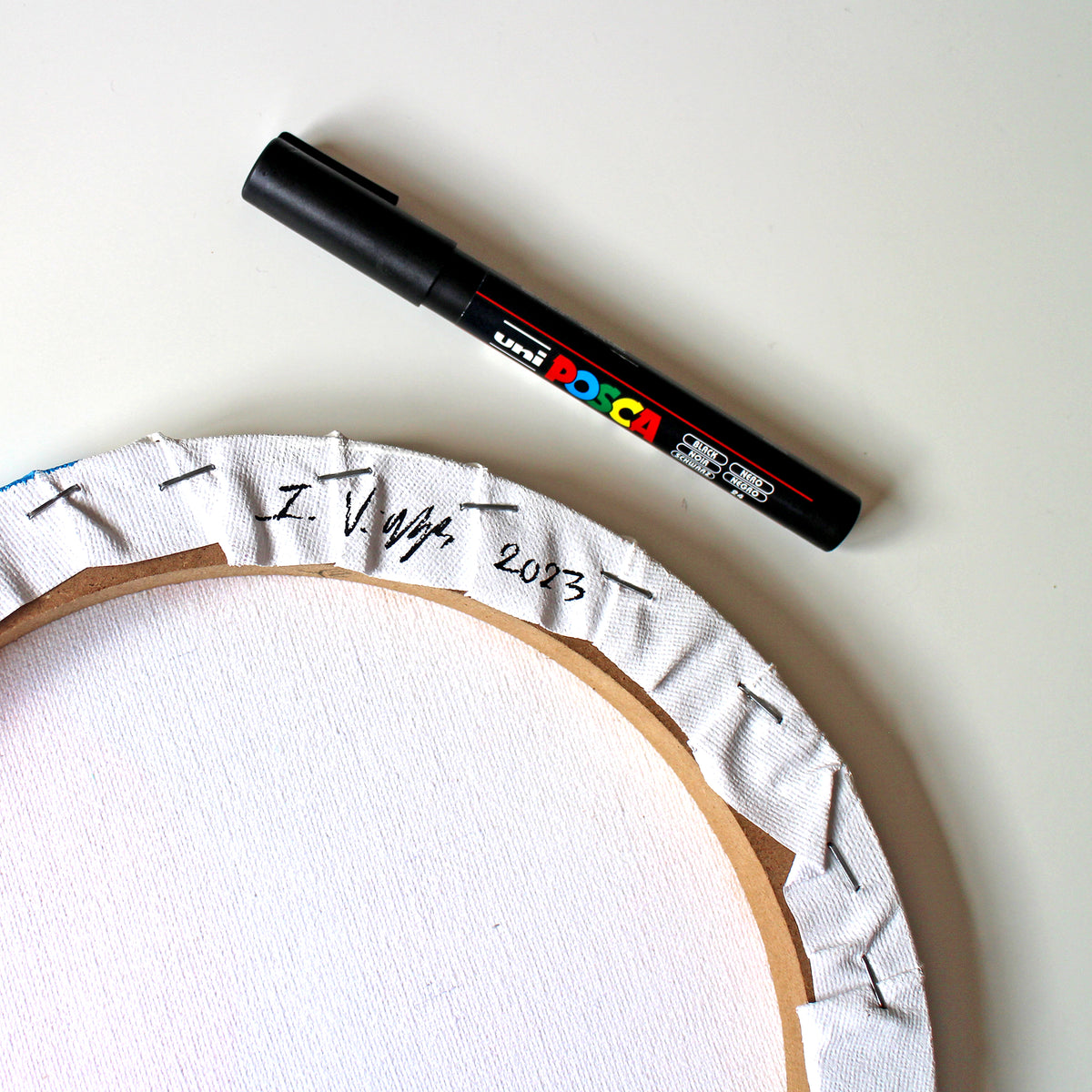 Abstract Circle #2, Abstract Painting on Round Canvas