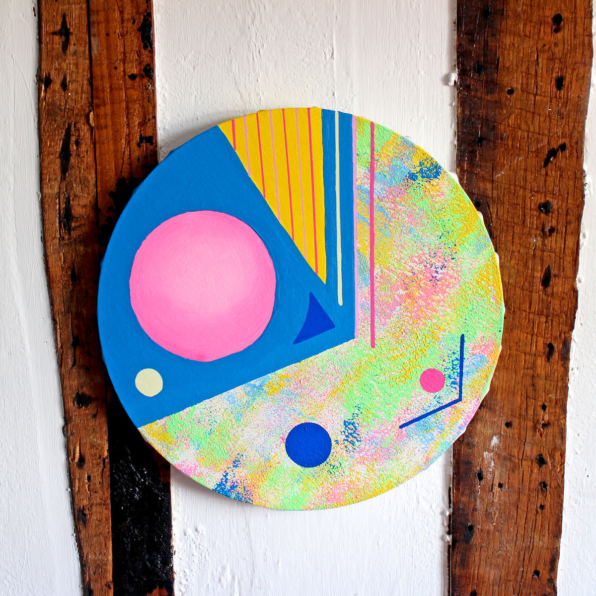 Abstract Circle #2, Abstract Painting on Round Canvas