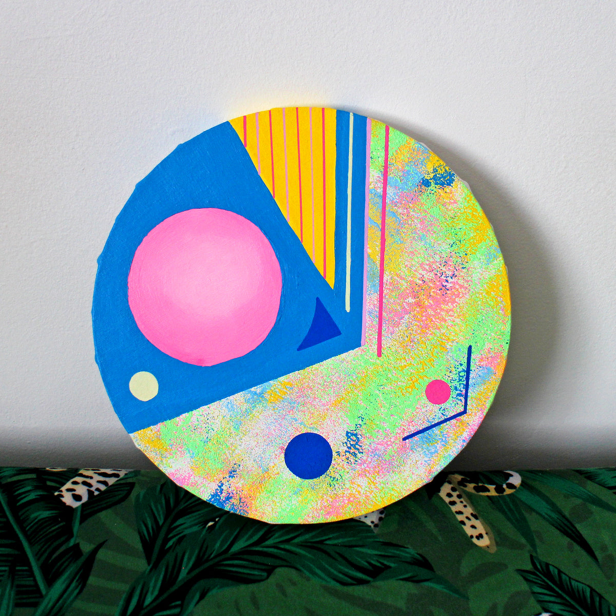Abstract Circle #2, Abstract Painting on Round Canvas