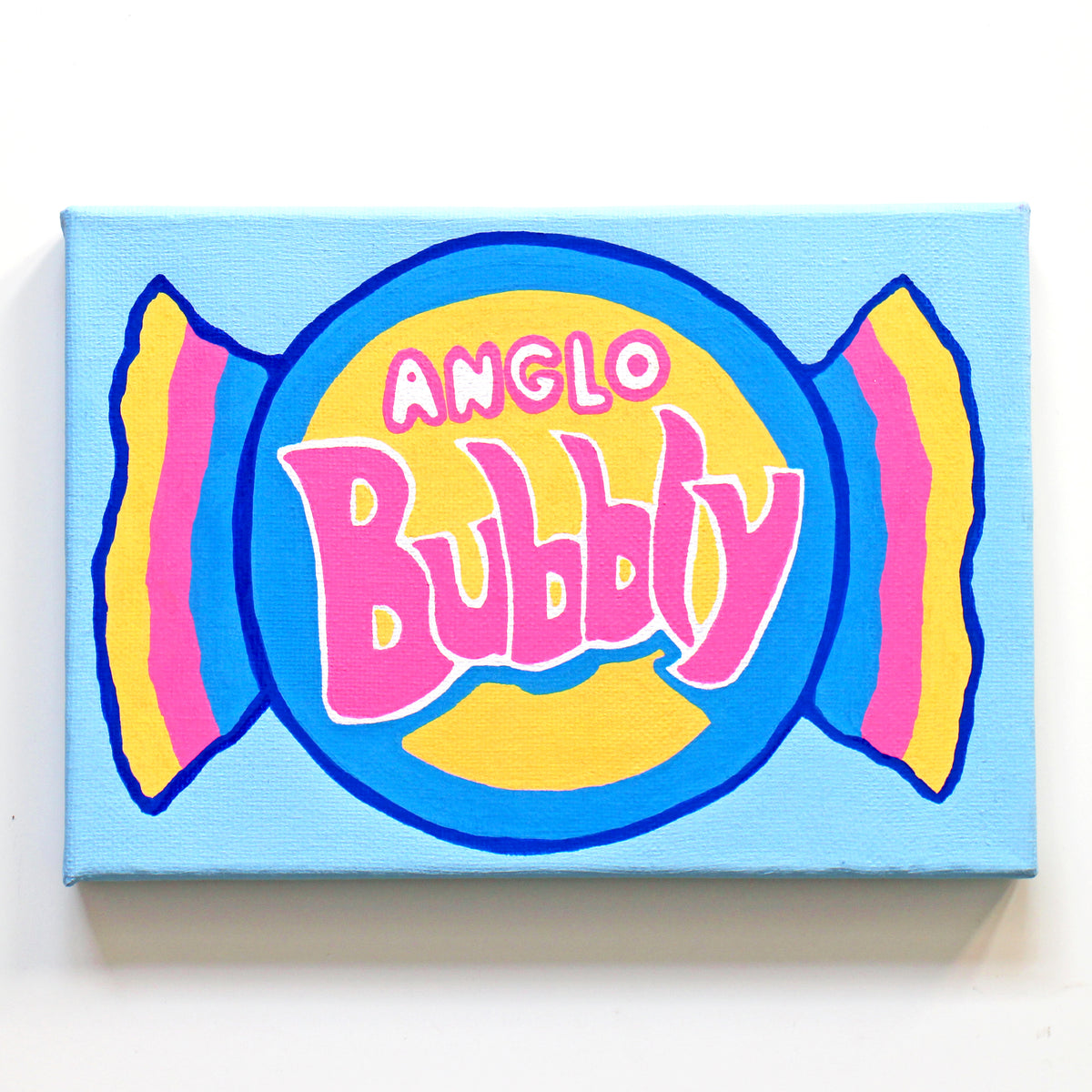 Anglo Bubbly Bubblegum Pop Art on Canvas