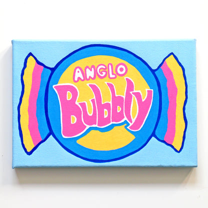 Anglo Bubbly Bubblegum Pop Art on Canvas