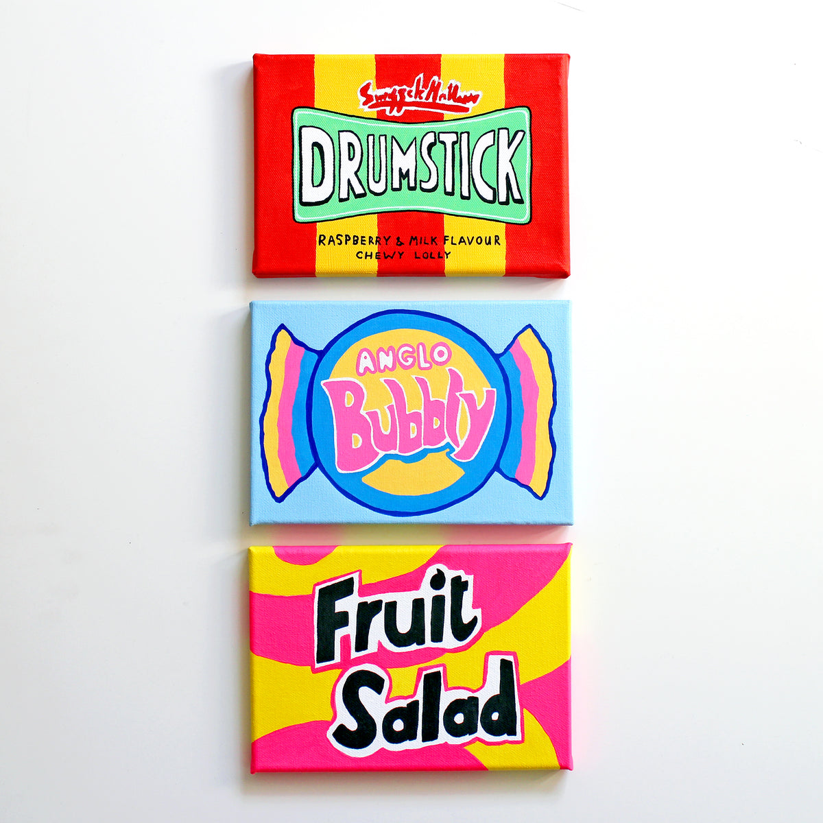 Anglo Bubbly Bubblegum Pop Art on Canvas