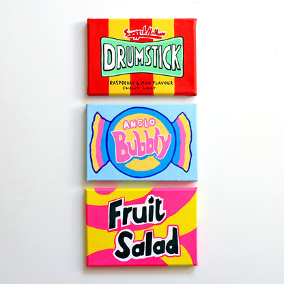 Anglo Bubbly Bubblegum Pop Art on Canvas