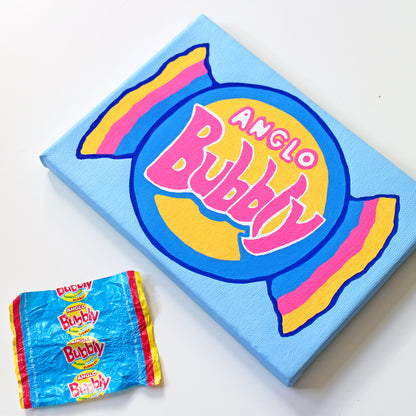 Anglo Bubbly Bubblegum Pop Art on Canvas