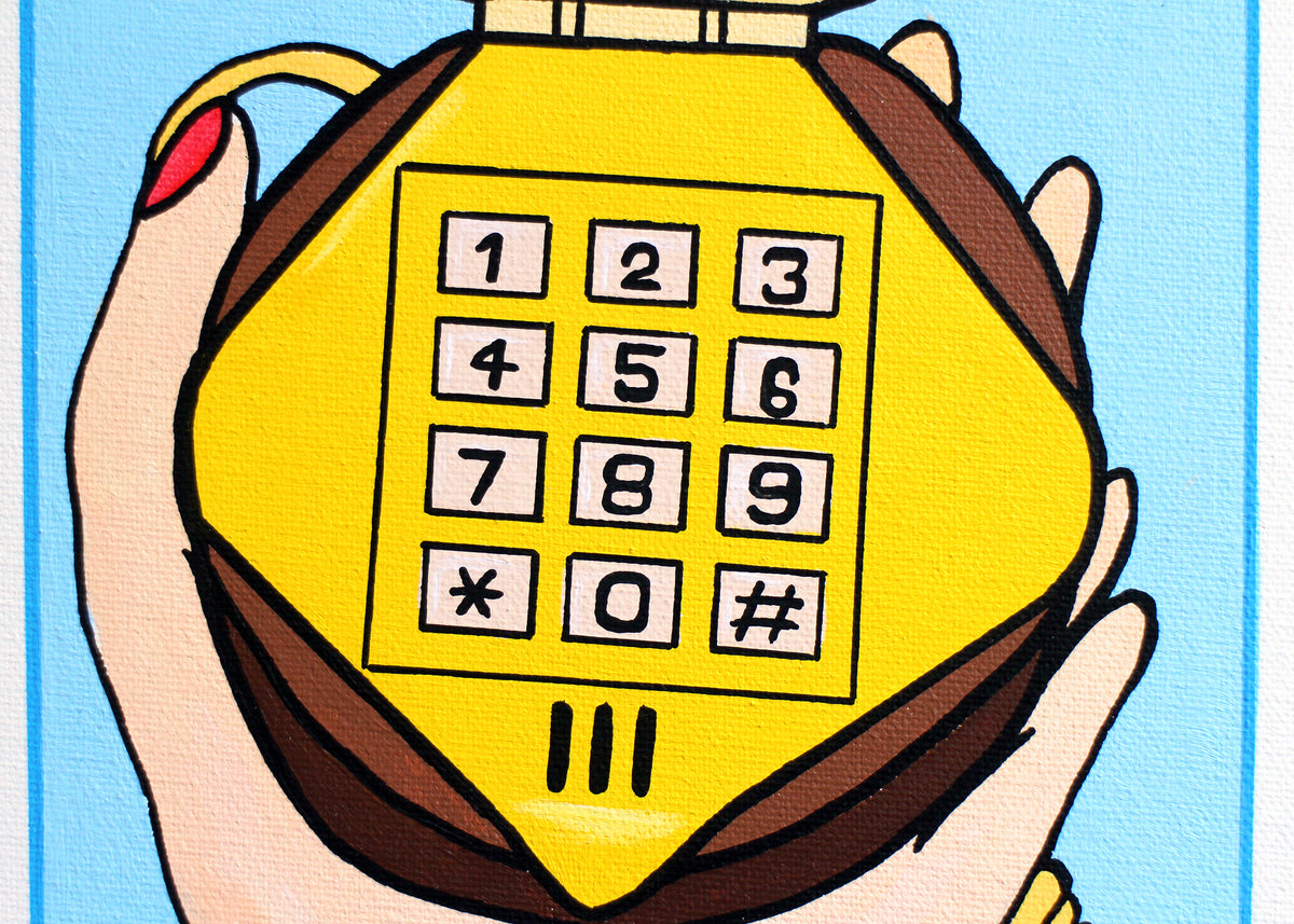 Burger Telephone Two Panel Pop Art Painting on Canvas