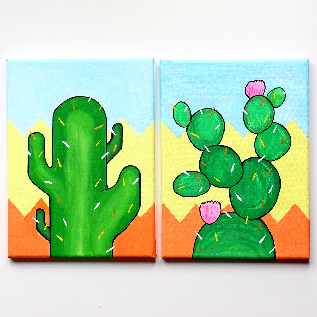 Cactus Number Three Pop Art Painting on Canvas