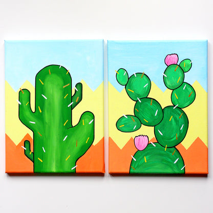 Cactus Number Three Pop Art Painting on Canvas