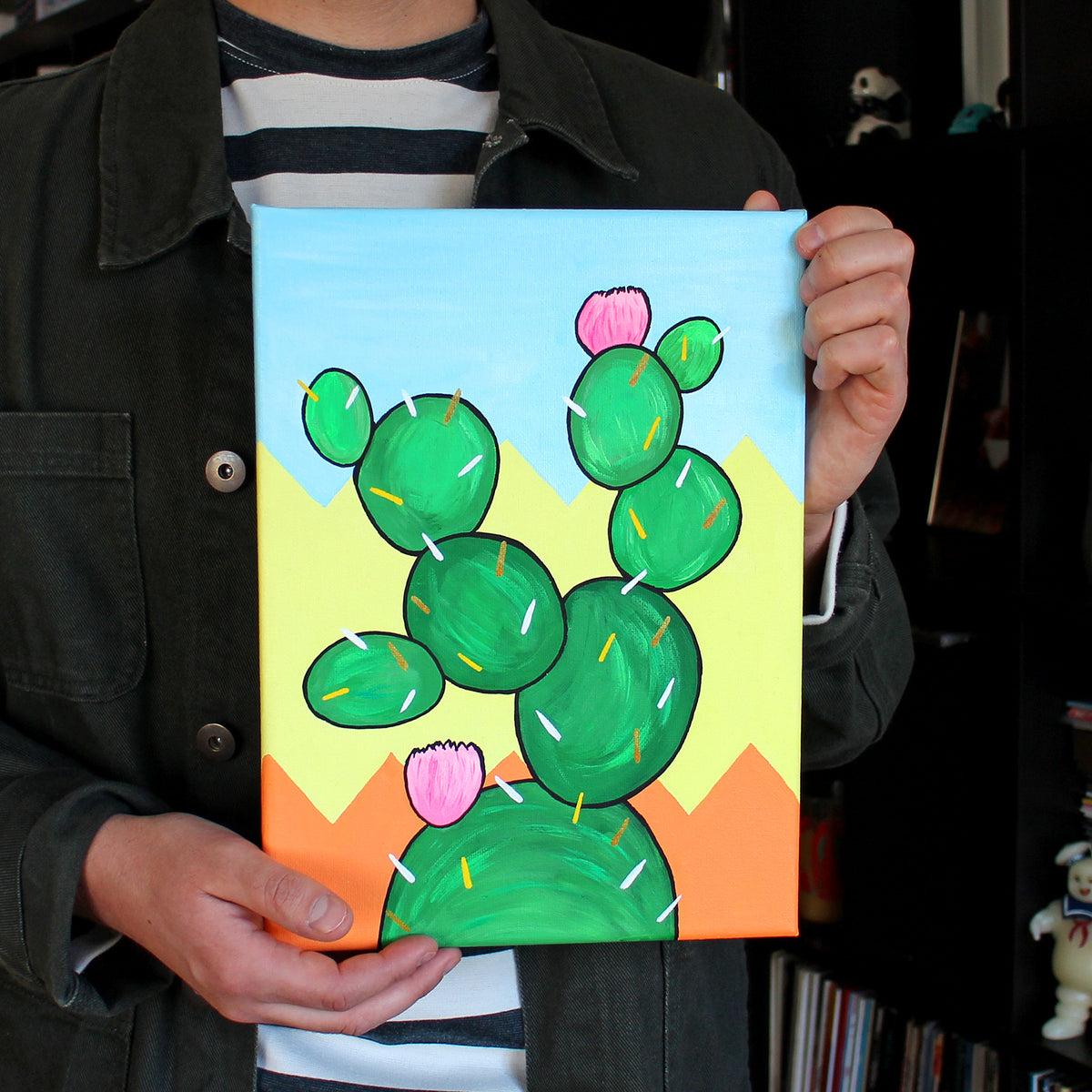 Cactus Number Three Pop Art Painting on Canvas