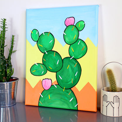 Cactus Number Three Pop Art Painting on Canvas
