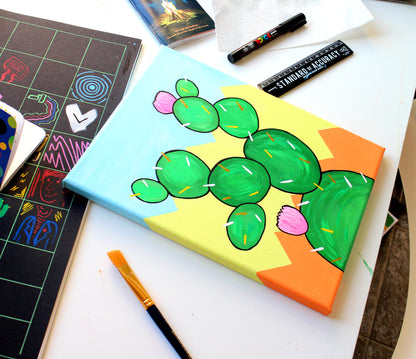 Cactus Number Three Pop Art Painting on Canvas