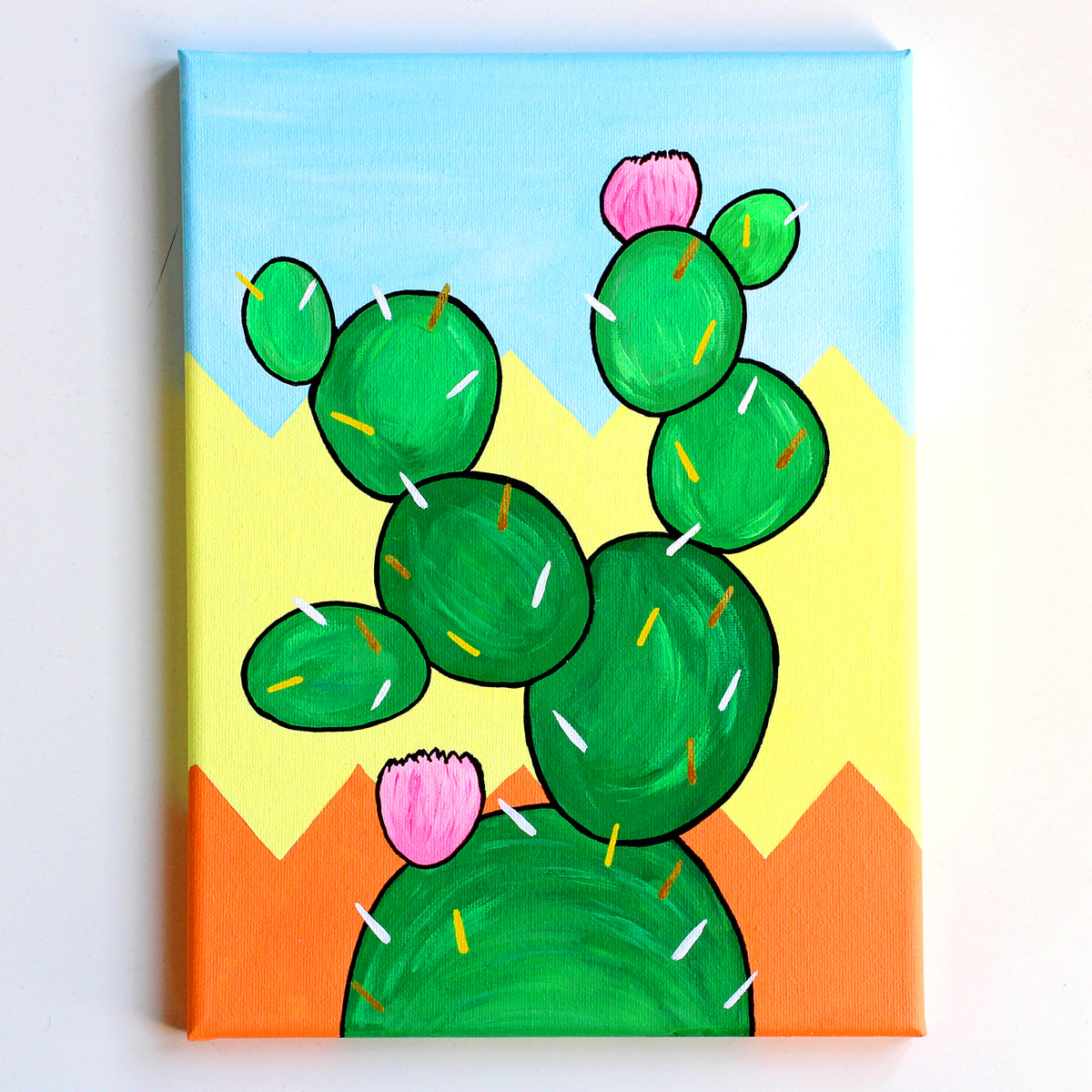 Cactus Number Three Pop Art Painting on Canvas