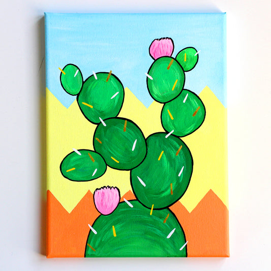 Cactus Number Three Pop Art Painting on Canvas