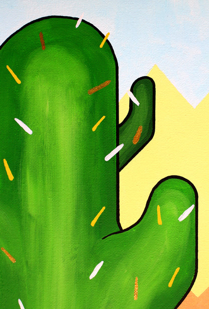 Cactus Number Two Pop Art Painting on Canvas