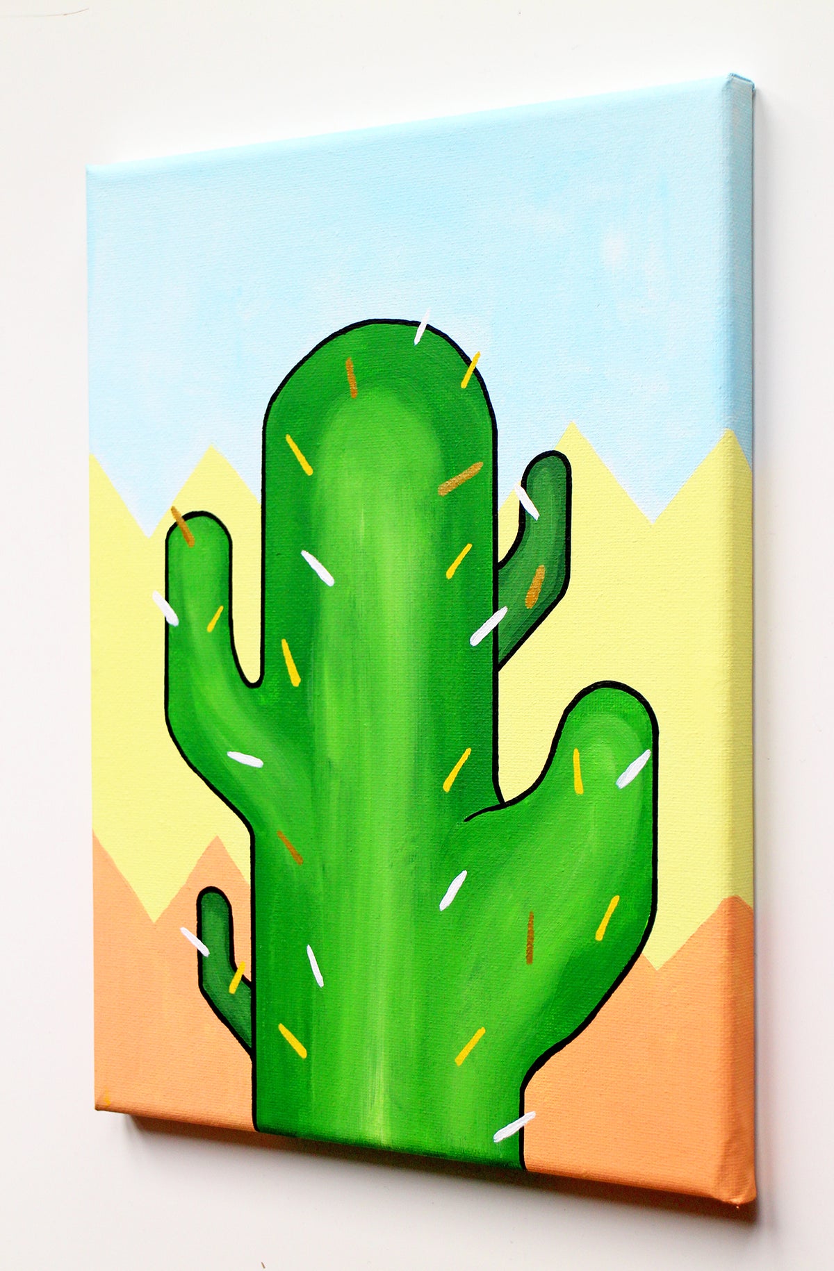 Cactus Number Two Pop Art Painting on Canvas
