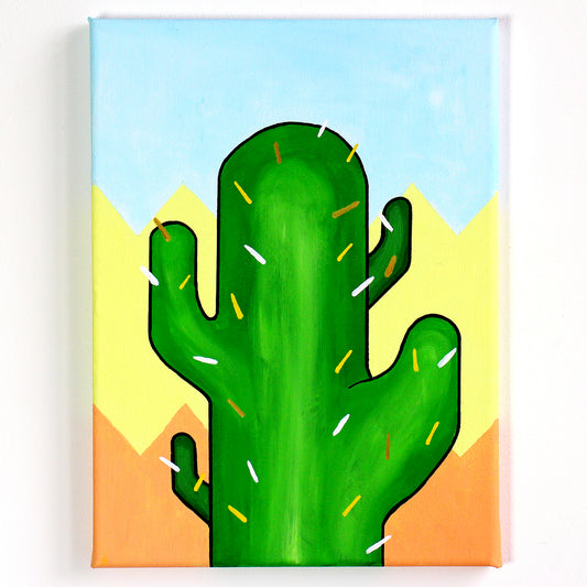 Cactus Number Two Pop Art Painting on Canvas