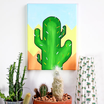 Cactus Number Two Pop Art Painting on Canvas