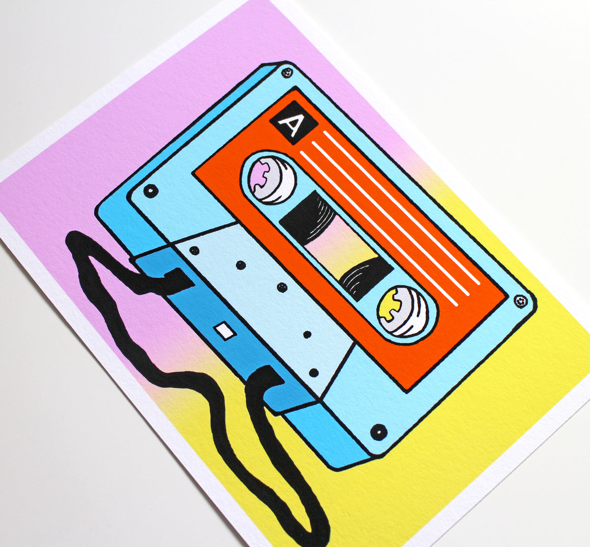 Retro Cassette Pop Art Print - Two Sizes Available
