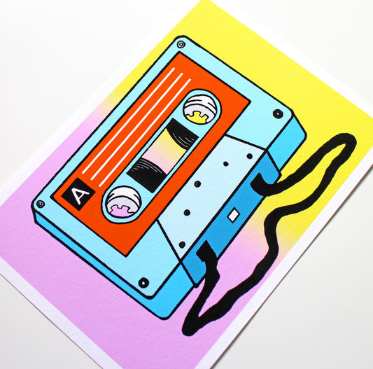 Retro Cassette Pop Art Print - Two Sizes Available
