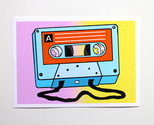 Retro Cassette Pop Art Print - Two Sizes Available